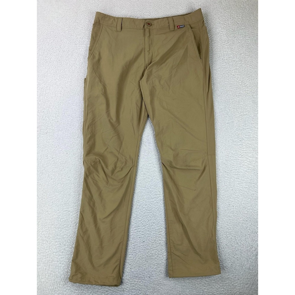 Simms Mens 34x32 Beige Nylon Lightweight Hiking Fishing Outdoor Pants Quick Dry